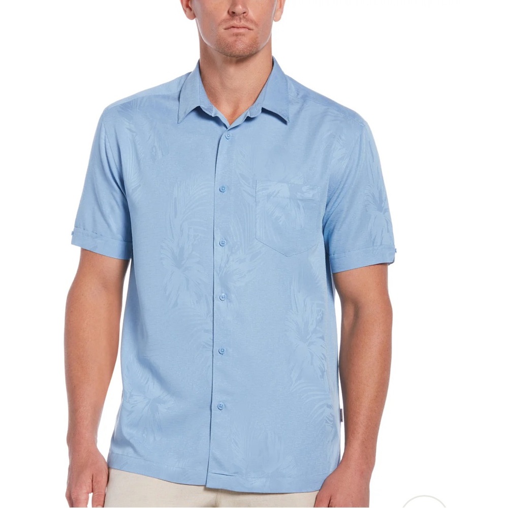 Cubavera Light Blue Short Sleeve Button-Down Shirt